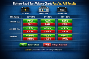 Battery Load Test Voltage Chart: Pass Vs. Fail Results